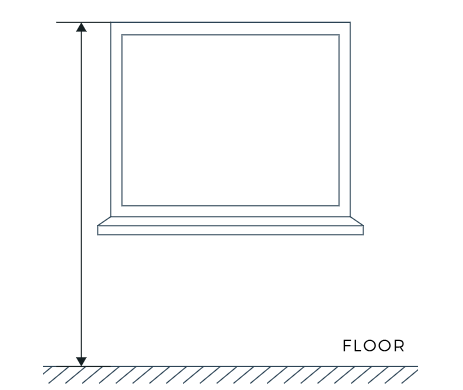 Window top to floor measurement diagram