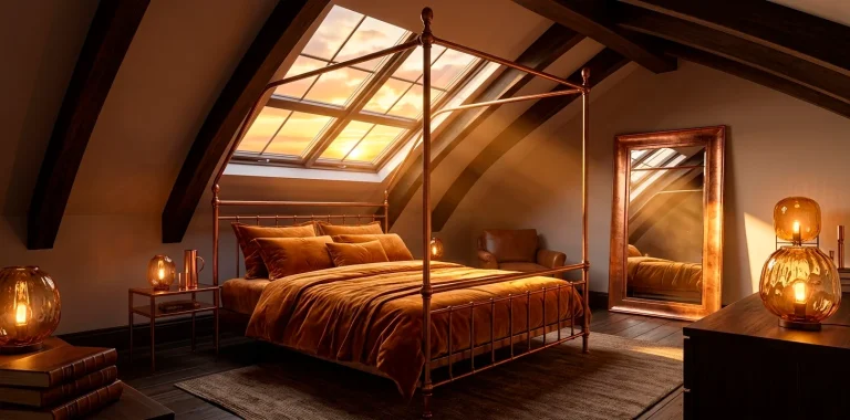 10 Amber and Copper Ideas for a Cozy Attic Bedroom