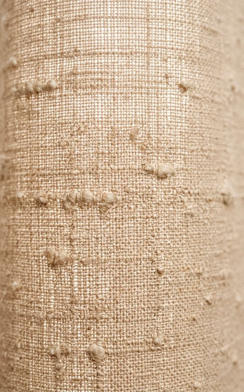 Detailed shot of high-quality linen fabric showing the weave and texture.