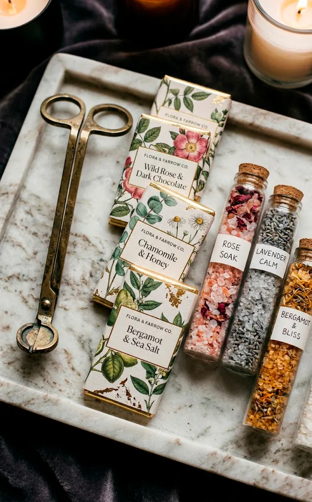 Small luxury filler items for a designer gift basket